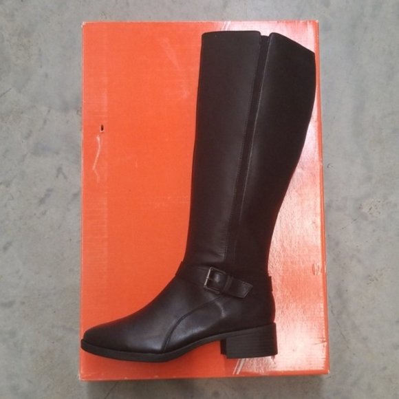 Easy Spirit Nadette Black Leather Long Boots - Picture 5 of 6